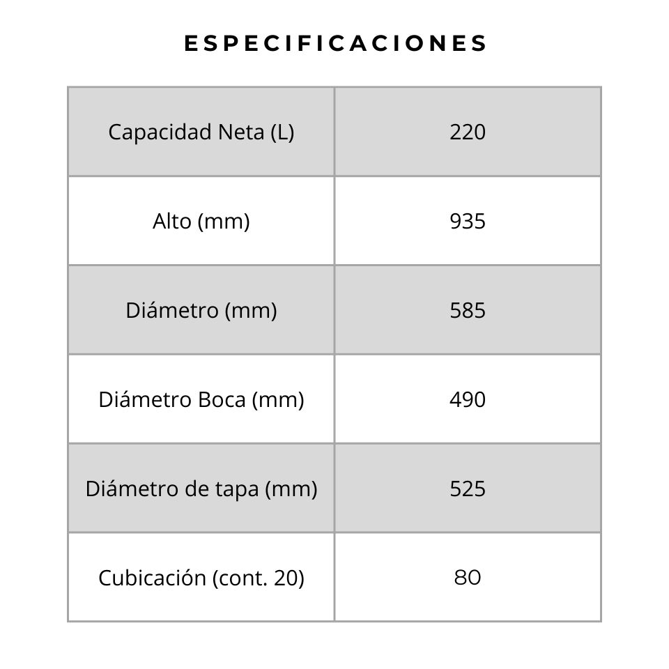 Cilindros tapa abierta 55 09